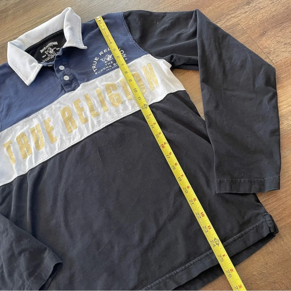 True Religion rugby preppy long sleeve shirt M